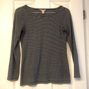 Banana republic size small S 0 2 4 white and blue striped top shirt